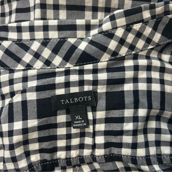 Talbots Plaid Check Metallic thread Button Down Shirt - Picture 5 of 9